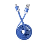 REALMAX 1M Micro USB Cable High Speed | Data Sync + Fast Charging | Flat Noodle Lead for Power Banks | Android Smart-phones Samsung Galaxy Blackberry HTC Motorola Nokia Nexus LG, Tablets Sony (Blue)