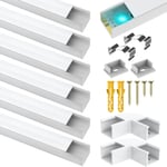 6 Pack Led Aluminum Profile for Philips Hue Strip Lights etc,1m/3.3ft...