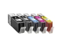 Basetech 1519,0050-126, Kompatibel, Svart, Cyan, Magenta, Gul, Canon, Multi Pack, Pixma Ip 7250, Pixma Ip 8750, Pixma Ix 6850, Pixma Mg 5450, Pixma Mg 5550, Pixma Mg 5650, Pixma Mg..., 5 Styck