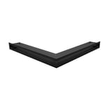 Grille de Ventilation KRATKI AIR | Grille de cheminée d'angle Ouverte 560 x 560 x 60 mm | Noir | Grille d'extraction pour Ventilation de cheminée | Prise d'air à Un Angle de 45 degrés