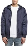 Build Your Brand Men's Windrunner Jacket, Blue (Navy/Navy 00835)-Large (Manufacturer :Large)