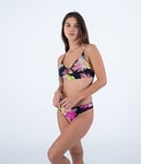 Hurley Hana Rvsb Bralette Haut de Bikini, Black/Tiki Multi, XS Femme