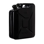 Oxid7® Bidon à carburant 20 litres en métal noir | Convient pour l'essence, le diesel & le bioéthanol | Bidon à essence 20L avec homologation UN & type de construction testé