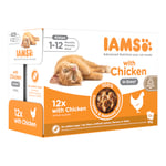 36 + 12 på köpet! 48 x 85 g IAMS - Delights Kitten Kyckling i sås