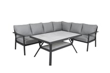 Brafab Samvaro sofagruppe Antracit med grå hynde 2 st 2-personers ende, hjørne, mellemparti & bord 140x90 cm