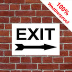 Signs for Shop and buisiness Entrance Exit No Entry This Way Arrow Social Distance (Extra Large 3mm PVC 5123 Exit Right)