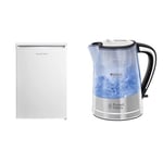 Russell Hobbs RH55UCLF4 Under Counter Freestanding Larder Fridge, 55cm Wide, White & Brita Filter Purity 1.5L, Fast boil 3KW Electric Cordless Kettle for cleaner, clearer water