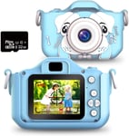 PELLOR Kids Camera Children Digital Camera, 2.0 Inch 1080P HD Anti-Drop Mini Rechargeable Video Recorder for Girls Boys with 32G Memory Card for Birthday Christmas Festival Gift (Blue)