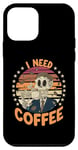 iPhone 12 mini Funny Skeleton Coffee Brewer Barista I Need Coffee Case