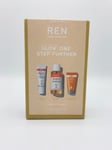 Ren Clean Skincare Treat Tone Hydrate Glow One Step Further Trio Set  - FREE P&P