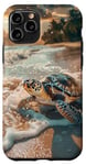 Coque pour iPhone 11 Pro Tortue de mer Design Tortues de plage PC