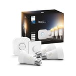 Philips Hue Kit de démarrage White Ambiance : 3 Ampoules LED Intelligentes et connectées E27, Pont de Connexion, Bouton Smart Hue, Compatible Bluetooth, Alexa, Google Assistant, Apple HomeKit