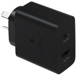 Samsung 35W Duo Fast Charging Wall Charger - Black, Super Fast Charge Galaxy S23, S22, Fold4, Flip4 Series