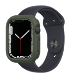 RHINOSHIELD Coque Bumper Compatible avec Apple Watch Series 8 / 7 [41mm] CrashGuard NX - Protection Fine Personnalisable avec Technologie Absorption des Chocs - Vert Kaki - Neuf