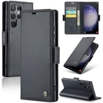 CaseMe Slim Plånboksfodral RFID-skydd Samsung Galaxy S24 Ultra Svart