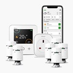 Wiser Smart Thermostat Heating Kit Thermostat Kit 1 with 6 x Smart Radiator Thermostat TRV & 1 x Smart Plug – Combi Boiler Heating Only Complete Heating Control from Anywhere DIY Install