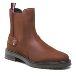 Boots Tommy Hilfiger Th Coin Flat Boot FW0FW06742 Truffle Brown GT7