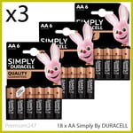 18 NEW Duracell AA Power Alkaline Batteries Economy LR6 MN1500 Battery Long Exp