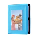 Zink Mini Album Photo 64 Poches avec Couverture à Fenêtre Transparente pour Papier Photo ZINK Zero Ink 2x3” (Bleu) Compatible avec Kodak, Lifeprint, Polaroid, HP, Canon, Fujifilm 2x3”