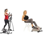 Sunny Health & Fitness Legacy Stepping Elliptical Machine, Total Body Cross Trainer with Ultra- Quiet Magnetic Belt Drive SF-E905 and Magnetic Under Desk Pedal Exerciser SF-B0891