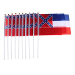 10pcs Johnin 14*21cm Us Usa State Mississippi Flag Bearer Waving One Size