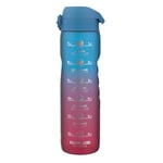 Ion8 Gourde 1 Litre avec Marqueur Heure pour Boire, Anti-Fuite, Facile à Ouvrir, Verrouillage Sécurisé,Lavable en Lave-vaisselle,Sans BPA, Idéale pour la Gym et le Fitness, Motivator Bleu Et Rose