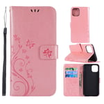 IPhone 11 Pro Max etui med et sommerfugleprint - Rose guldfarvet