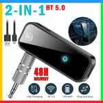 2 in 1 Bluetooth Transmitter Receiver 3.5mm USB Aux Audio Adapter for TV/PC/Car