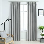 vidaXL Blackout Curtains with Hooks 2 pcs Grey 140x245 cm Home Room Curtain