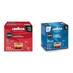 Lavazza, A Modo Mio Espresso Passionale, 256 Coffee Capsules, with Notes of Caramel and Chocolate & A Modo Mio Dek Cremoso Coffee Capsules, Decaffeinated Coffee Pods Espresso, 36 Coffee Capsules