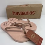 Havaianas Girls Slim Gloss Flip Flop Ballet Rose, Size 8/9 UK, EUR 27/28