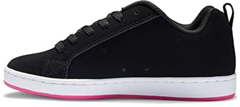DC Shoes DC Court Graffik Chaussures de Skate décontractées pour Femme, Noir Rose Crazy Pink, 38.5 EU