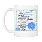 o My Beautiful Daughter Never Forget That I Love You Mug, Forget-Me-Not Ceramic Coffee Mugs Saying White,