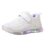 Haepe Children Luminous Reflective mesh Breathable led Running Sneakers Light Shoes Kid Baby Girls Boys Mesh Sport Casual Shoes White