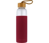 Glass Bottle Bamboo II 500 ml vattenflaska  Dam RED WINE/ROSE DARK 0.55