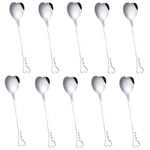 10Pcs Latte Spoons Long Handled Stainless Steel Heart Shape Coffee Spoon for Espresso Hot Chocolate Hot Drinks Dessert(5.6inch)