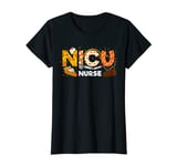 Womens Stethoscope NICU Nursing Fall Vibes Neonatal Nurse T-Shirt