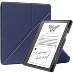 Amazon Kindle Scribe 11th Generation (2022) Origami Kunstskinn Deksel med Penneholder - Mørk Blå
