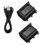 2 X Batterie + Câble chargeur USB pour Manette sans fil Xbox One - 1200 mah - Straße Game ®