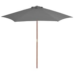 Udendørs parasol med træstang 270 cm antracitgrå