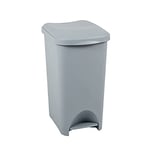 Addis Eco Made from 100 Percent Plastic Family Kitchen Pedal Bin, 519000ADF, Recycled Light Grey, 40 Litre