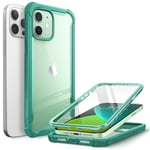 i-Blason Ares Case for iPhone 12, iPhone 12 Pro 6.1 Inch (2020 Release), Dual Layer Rugged Clear Bumper Case with Built-in Screen Protector (MintGreen)