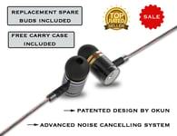 In Ear High Definition Sound Earphones with Mic and Volume Control Headphones UK