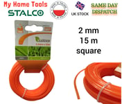 Strimmer Line 15m x 2mm Wire Grass STRONG CUT Cord Electric Cutter Garden