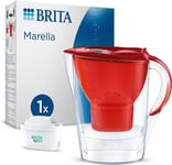 BRITA Marella Water Filter Jug Red 2.4 L & 1 MAXTRA PRO ALL IN-1 cartridge