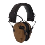Noise Reduction Electronic Earphones ABS Adjustable Headband Ear Muffs Khaki