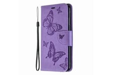 OEM Coque et étui téléphone mobile Oem Etui en cuir motif papillon pour huawei y7 2019/ prime 2019 - violet