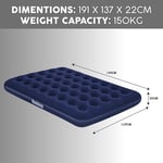 Bestway Inflatable Double Air Bed Premium Quality Flocked Blow Up Mattress