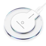 1PC Ultra-thin Phone QI Wireless Charge, Charging Pad for IPhoneX/8/8Plus/for Galaxy S9/S8/S6/S7 Edge/S8 Plus/S9 Plus and All QI-Standard Smartphones (white)
