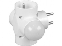 Timex 3-kontakt uttag uttag strömbrytare z/u med lampa vit R-48L